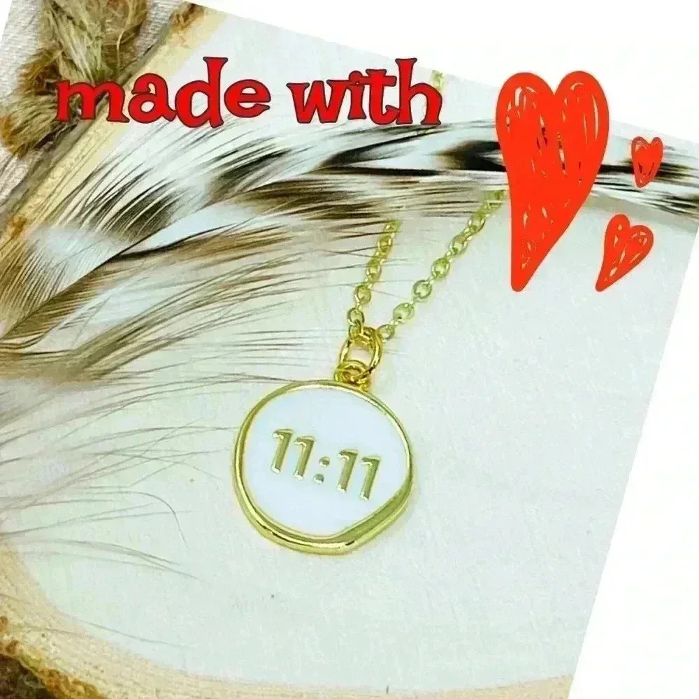 11 11 make a wish jewelry dainty gold coin angel necklace - Picture 6 of 10